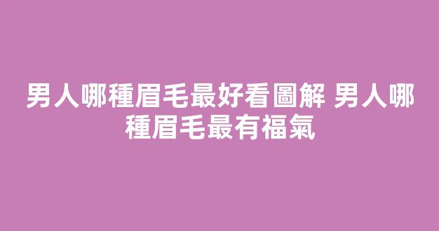 男人哪種眉毛最好看圖解 男人哪種眉毛最有福氣